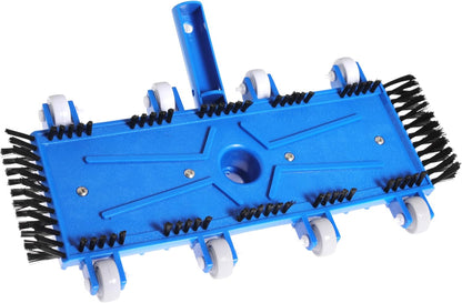 14" Heavy Duty Pool Vacuum Head with Brushes Weighted Flexible Vacuum Head with Aluminum Handle Connector for 1-1/4" or 1-1/2" Hose