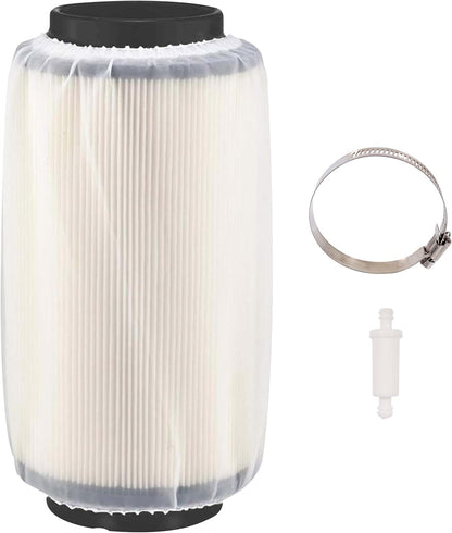 7080595 Air Filter 5811633 Air Preclean Sleeve 2530009 Fuel Filter 2520799 Oil Filter with Clamp for Polaris Scrambler Magnum 325 500 Sportsman 335 400 500 550 570 700 850 (Set of 4)