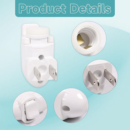 Plug in Night Light Module Socket with ON/Off Switch with Shade Mounting Clip for Decoration for Your Night Light (10Pack)