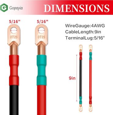 4 AWG Golf Cart Battery Cables for EZGO TXT 1994-UP 36V/48V 4 Gauge Pure Copper Wire