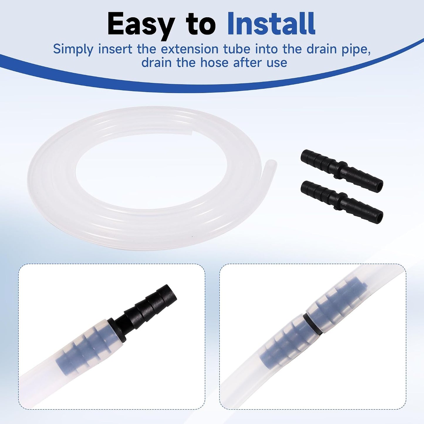 6.7ft Drain Hose Extension for Nugget for Opal Ice Maker for Ice Maker with 1/4'' ID Draining Hoses