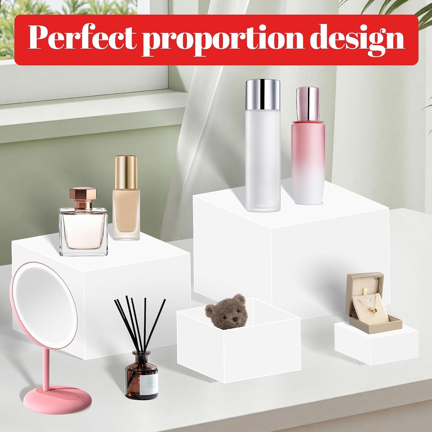 6Pcs Buffet Risers,Food Risers for Buffet Table Display Stand Shelf for Party Catering Desset Jewelry Collectibles