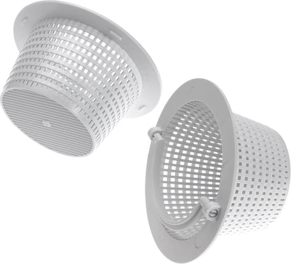 6" Above Ground Pool Skimmer Basket Thru-Wall Strainer Basket Filter Basket with Handle to Clean Leaves and Debris (2)