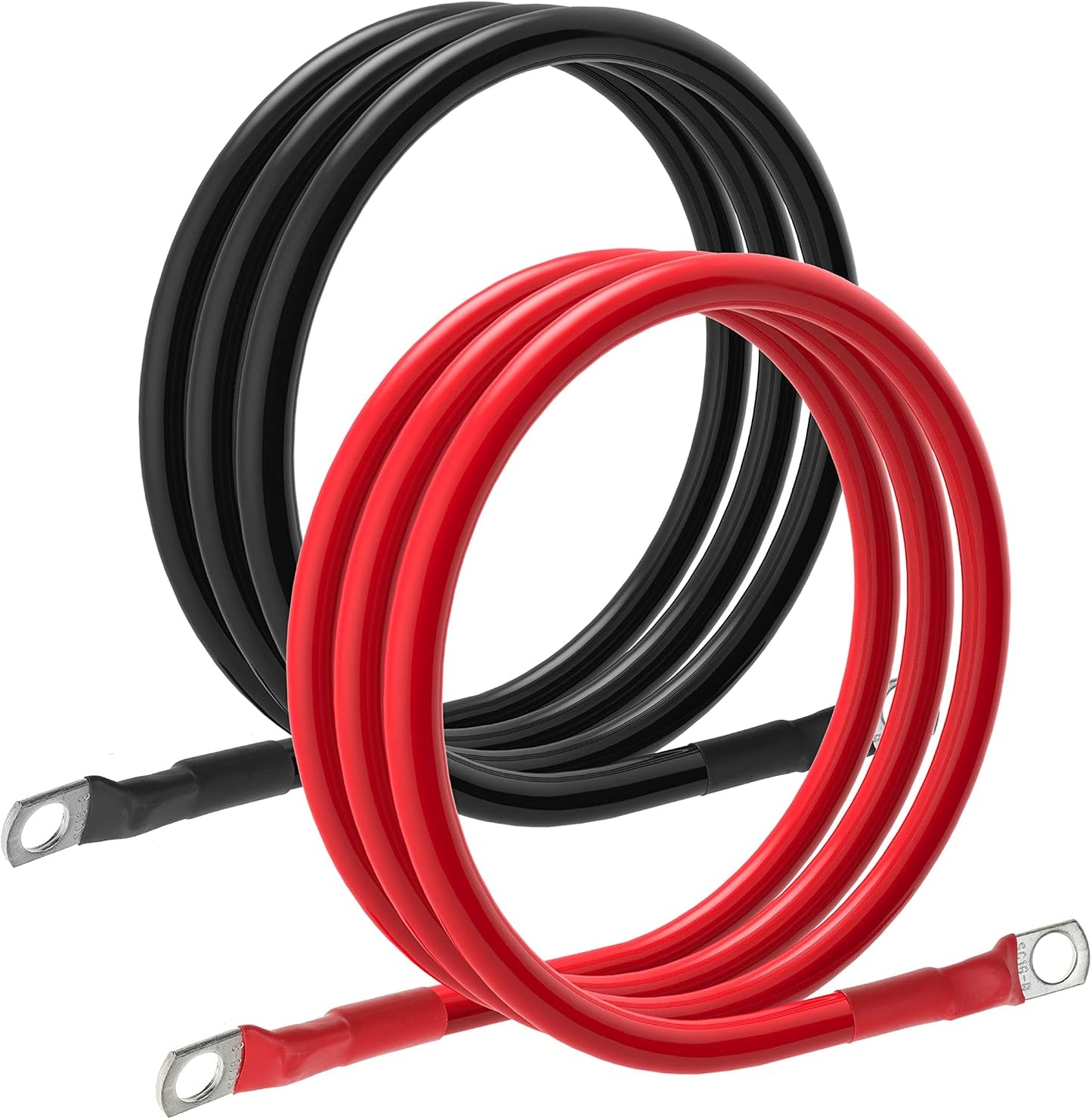 6 AWG Battery Cable 6AWG Gauge Battery Inverter Cables for Automotive Solar Marine Boat RV Car Motorcycle (6 AWG, 4FT, 5/16")
