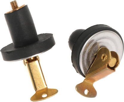 4 Pack Brass Boat Plug Drain Plug Boat Snap Handle Plug Deck Plug for Boat Marine