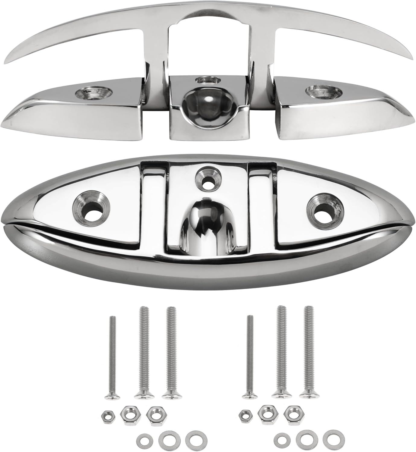 316 Stainless Steel Boat Folding Cleats Flip-up Dock Cleat with Screws Marine Dock Rope Cleats Compatible with Kayak Yacht Pontoon Boat