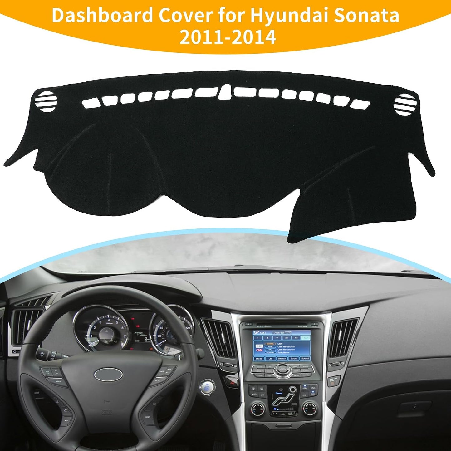 Dashboard Cover Dash Cover Mat for Hyundai Sonata 2011 2012 2013 2014 Models Non-Slip Dash Board Protector