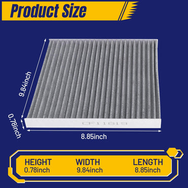 CF11819 Cabin Air Filter for Santa Fe for Chevrolet for Chevy Equinox for GMC Terrain for Sonata for Optima Cabin Filter with Activated Carbon Replace 3SF79-AQ000 97133-3SAA0, 3 pack