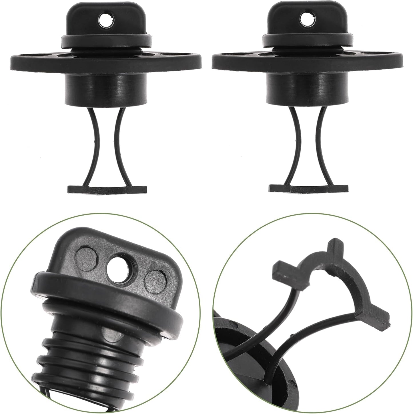 Kayak Drain Plug Kit Drain Stoppers Scupper Bung Plug Kit for Dinghy for Canoe for Boat with Screws and Blind Rivets (4Pcs)