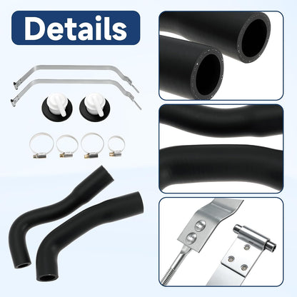 Fuel System Repair Kit- Includes 52040079 52040081 Fuel Filler Hose, Fuel Tank Straps and Vent Valve and Grommet for Jeep Wrangler YJ 1987-1995 Gas Tank