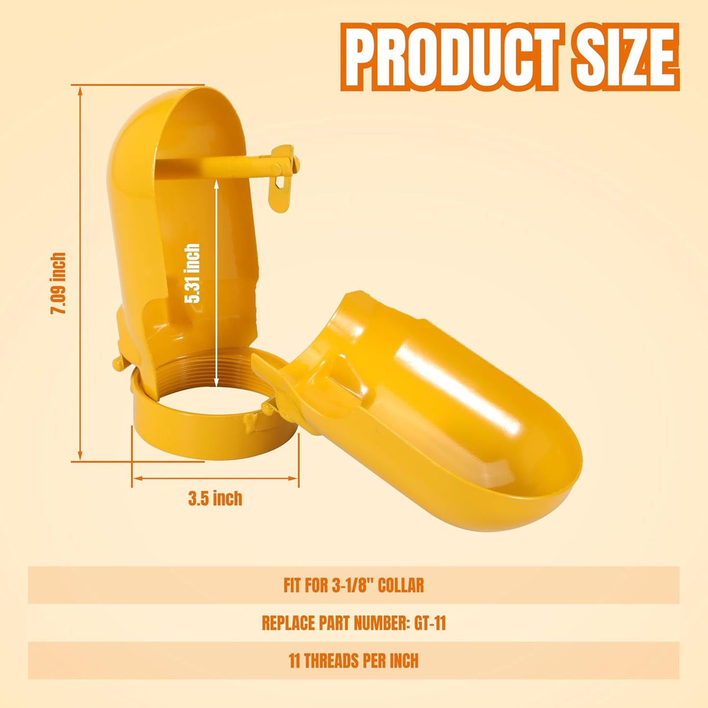 Acetylene Cylinder Regulator Protector Safety Cap High Pressure Gas Cylinder Tank Valve Protection Cap 3-1/8 x 11 Fall-Proof Design Compatible with GT-11, Yellow