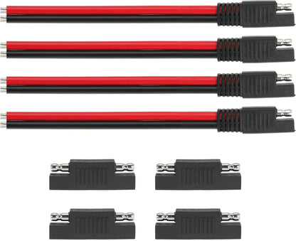 1FT 10AWG SAE Extension Cable, 10 Gauge SAE Connector Cable 10 AWG 2 Pin Quick Disconnect for Solar RV Automotive, 4PCS