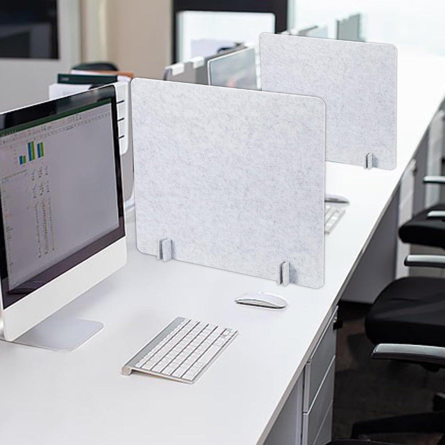 Desk Privacy Panel Acoustic Divider Panel Portable Desk Partition Desk Divider Noise Visual Isolate Table Divider for Student Study Office Library (Gray-4, 15.75" x 23.6")