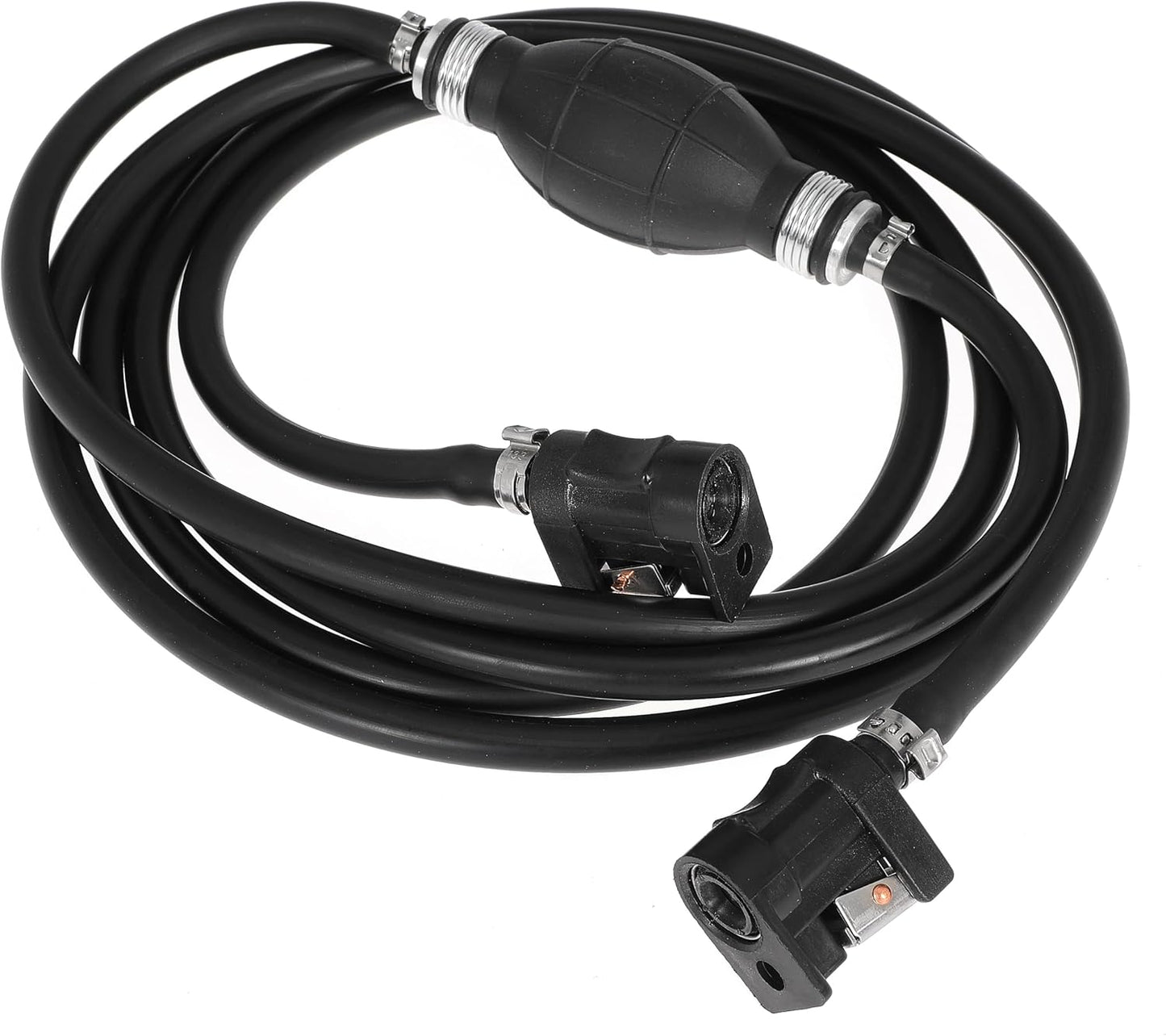 Marine Boat Fuel Line Kit 6mm (1/4") Fuel Line Assembly with Primer Bulb & Connector - 10FT Marine Outboard Boat Motor Fuel Gas Line Hose for RVs, Tractors, and Caravans