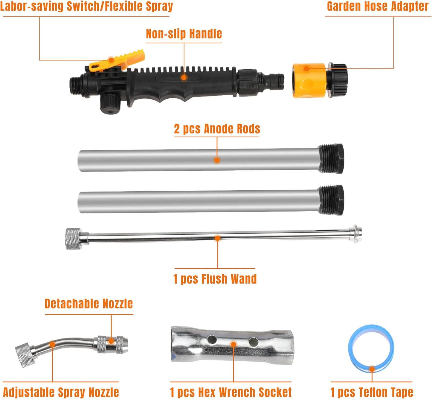 Hot Water Heater Tanks Cleaning Rinser, with Hex Wrench 1-1/16" Socket Removal Tool for Suburban for Mor-Flo for Camper