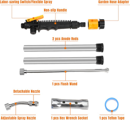 Hot Water Heater Tanks Cleaning Rinser, with Hex Wrench 1-1/16" Socket Removal Tool for Suburban for Mor-Flo for Camper