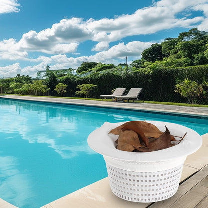 2 Pack 6" Above Ground Pool Skimmer Basket Thru-Wall Strainer Basket Filter Basket with 30 Pack Pool Skimmer Socks Pool Basket Socks to Clean Leaves and Debris