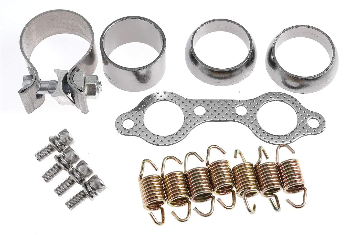 Exhaust Manifold Gasket Spring Rebuild Kit Replaces 3610047 7041687 7041804 5811511 for Polaris Ranger RZR 800 2008-2010 with Clamp