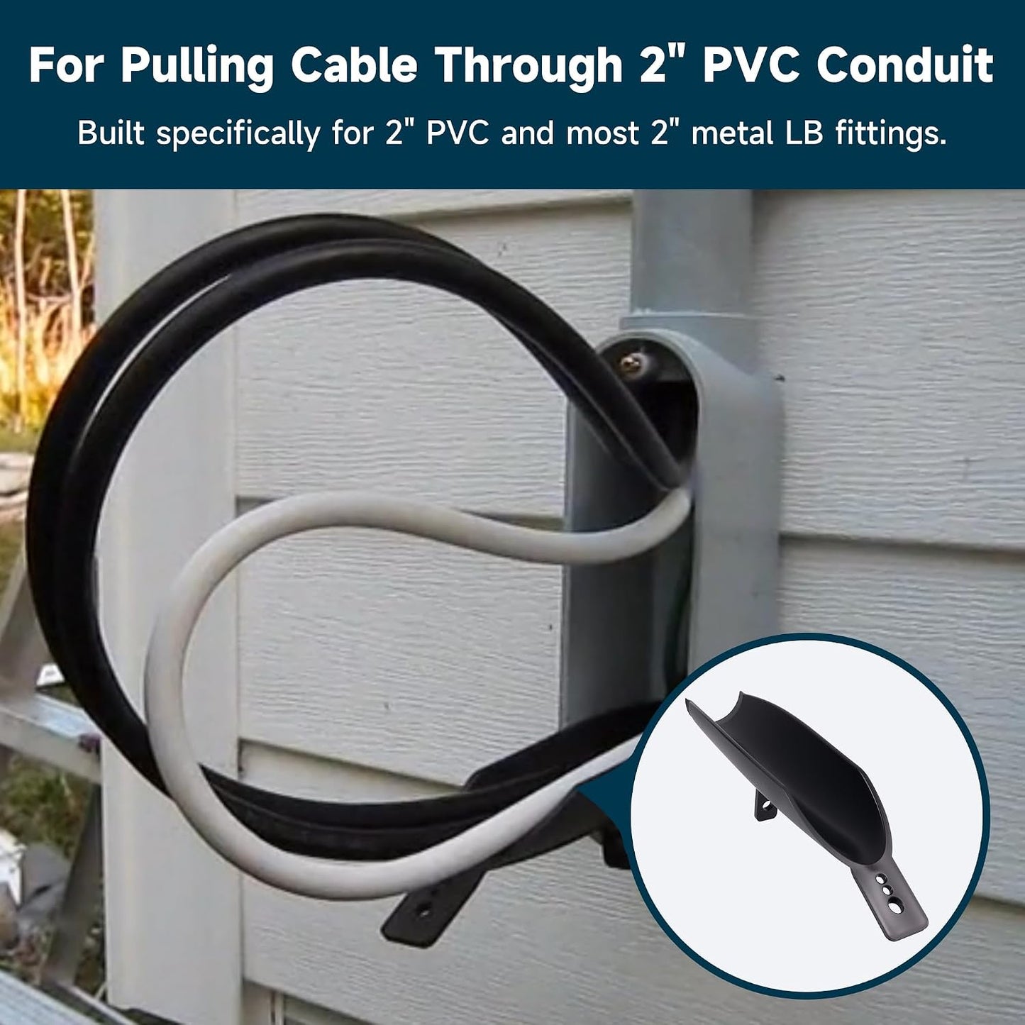 2 Inch LB Wire Pulling Guide, Wire Pull for 2-inch PVC LB Fittings, Shoehorn-Style Puller, 2pcs