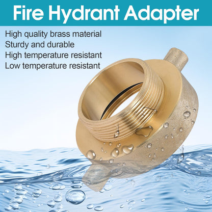 2-1/2" NST (NH) Female x 2" NPT Male Fire Hydrant Hose Adapter Brass Fire Equipment with Pin Lug for Fire Hydrants, Pipes, Hoses