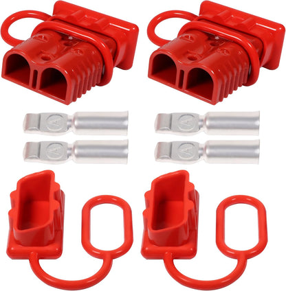 175A 600V Battery Quick Connect Disconnect Connectors Wire Harness Plug Kit for 2-4 Gauge Cables, Red
