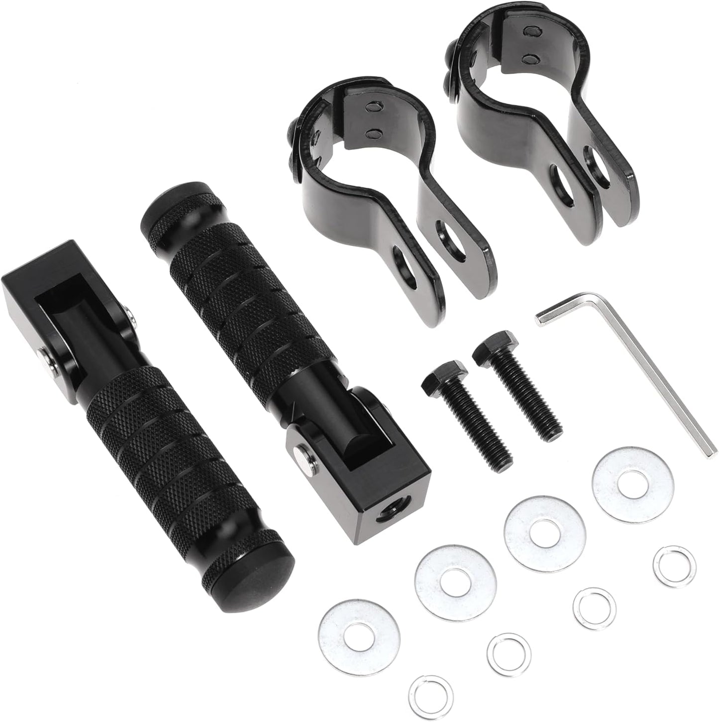 M8 Motorcycle Footrests For Yamaha For Honda For Suzuki For Aprilia 90 Degree Foldable Footpegs Motorbike MiniBike Dirt Pit Bike CNC Motorcycle Folding Footpegs Rearsets Folded Footrest (Black)