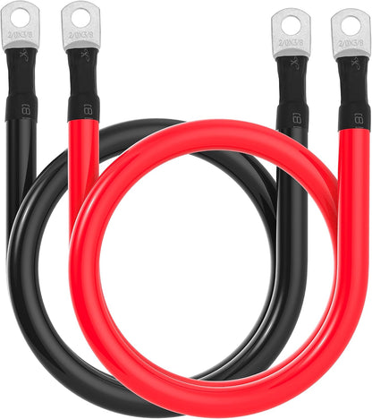 4 AWG Battery Cable 4AWG Gauge Battery Inverter Cables for Automotive Solar Marine Boat RV Car Motorcycle (4 AWG, 5FT, 3/8")