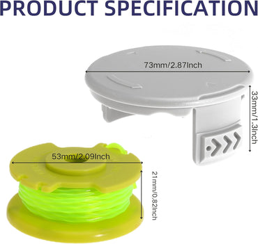 AC80RL3 Line String Trimmer Replacement Spool for Ryobi One Plus+ 18V 24V 40V P2000 P2002 P2003 P2004 P2006 P2006A P2200 Trimmers Replace AC14HCA Cover Cap 11Ft 0.08inch