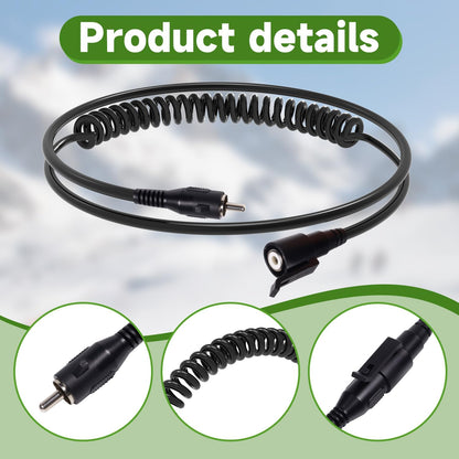 Electric Heated Shield Wire and Power Cord for CKX Snowmobile Helmets, Electric heated shield, heated lens and heated goggle, Gold-Plated RCA