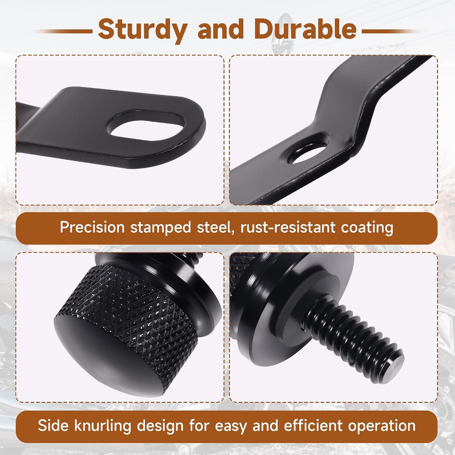 Seat Bracket Replaces 10545BB Fits for Harley Davidson Rear Fender Studplate with 1/4-28 x 3/4in Screws and Fender Washer