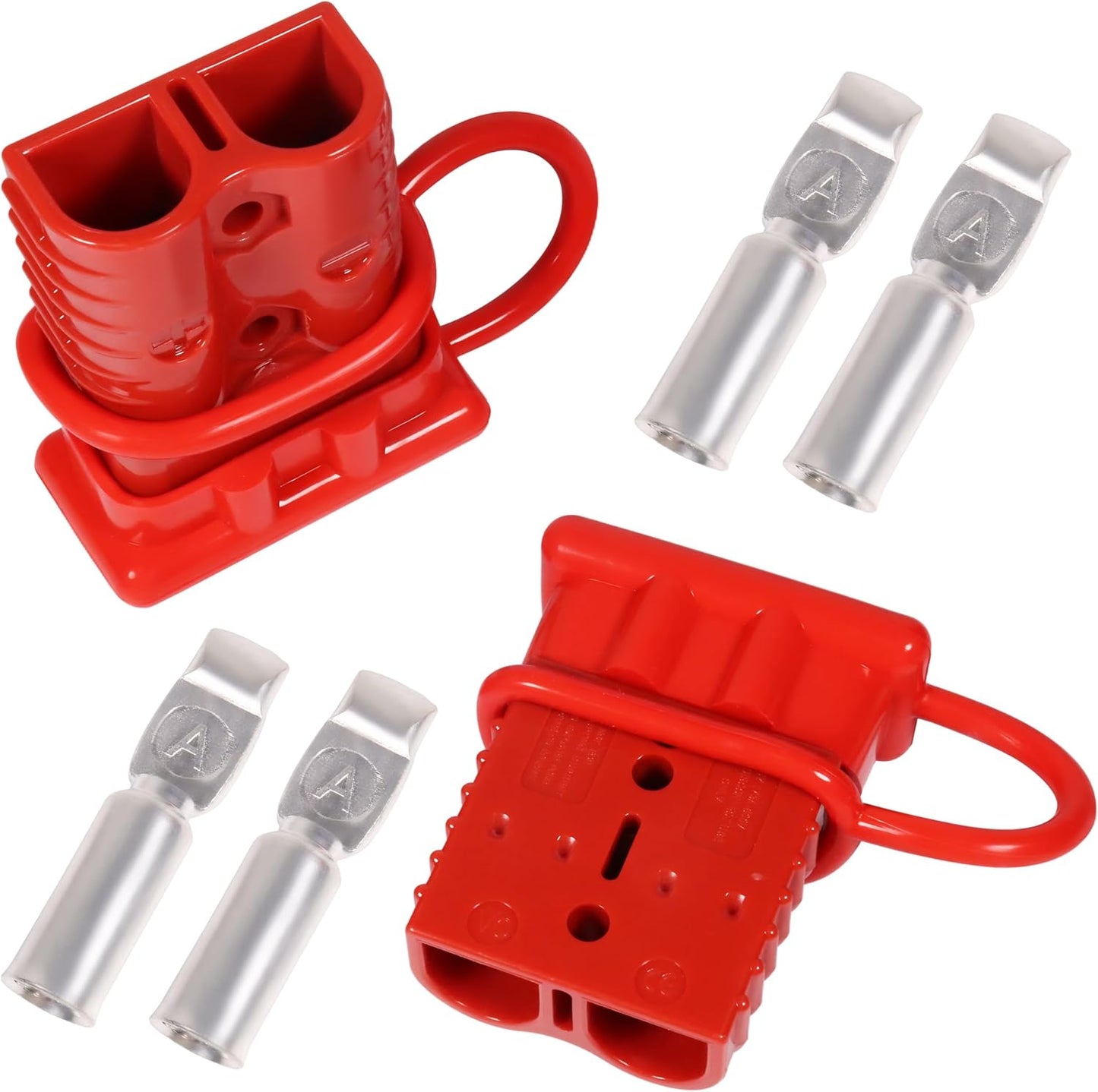 175A 600V Battery Quick Connect Disconnect Connectors 1/0 AWG Wire Harness Cable Plug Kit 2pack, Red
