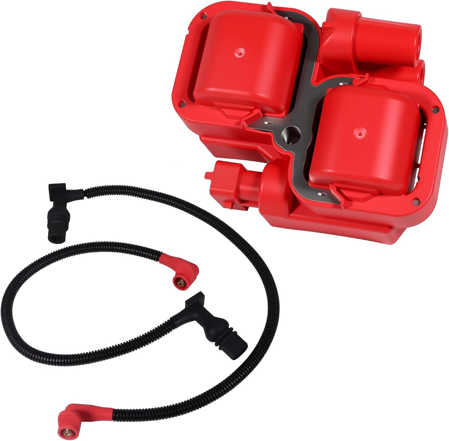 Ignition Coil Replace 2876049 4010425 and Spark Plug Wire Cap Replace 4012888 4012889 for Polaris Ranger Crew RZR 4 S 800 2011-2017 (CWC)