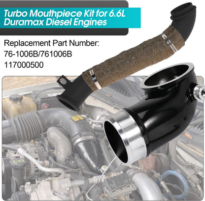 6.6 Turbo Mouthpiece, LLY Engine Turbo Mouthpiece Fits for Duramax 6.6L LLY 2004.5-2010, Inlet Manifold Intake Elbow for Chevrolet for GMC Sierra Trucks with 117000500 Pipe