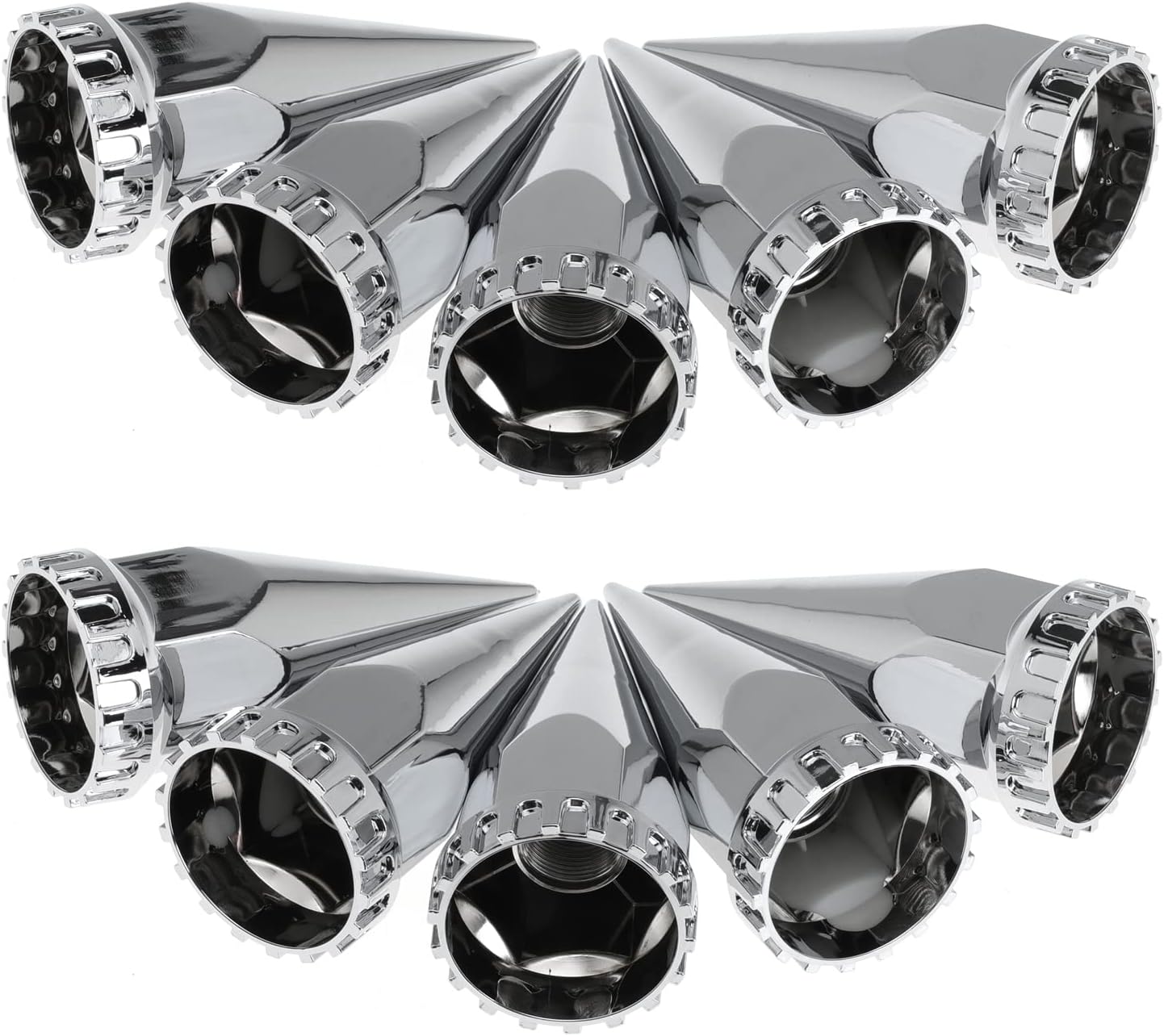 Chrome Front Axle Wheel Cover Hubcap Hub Cap for Semi for Truck 33mm Lug Nuts (Spiked)