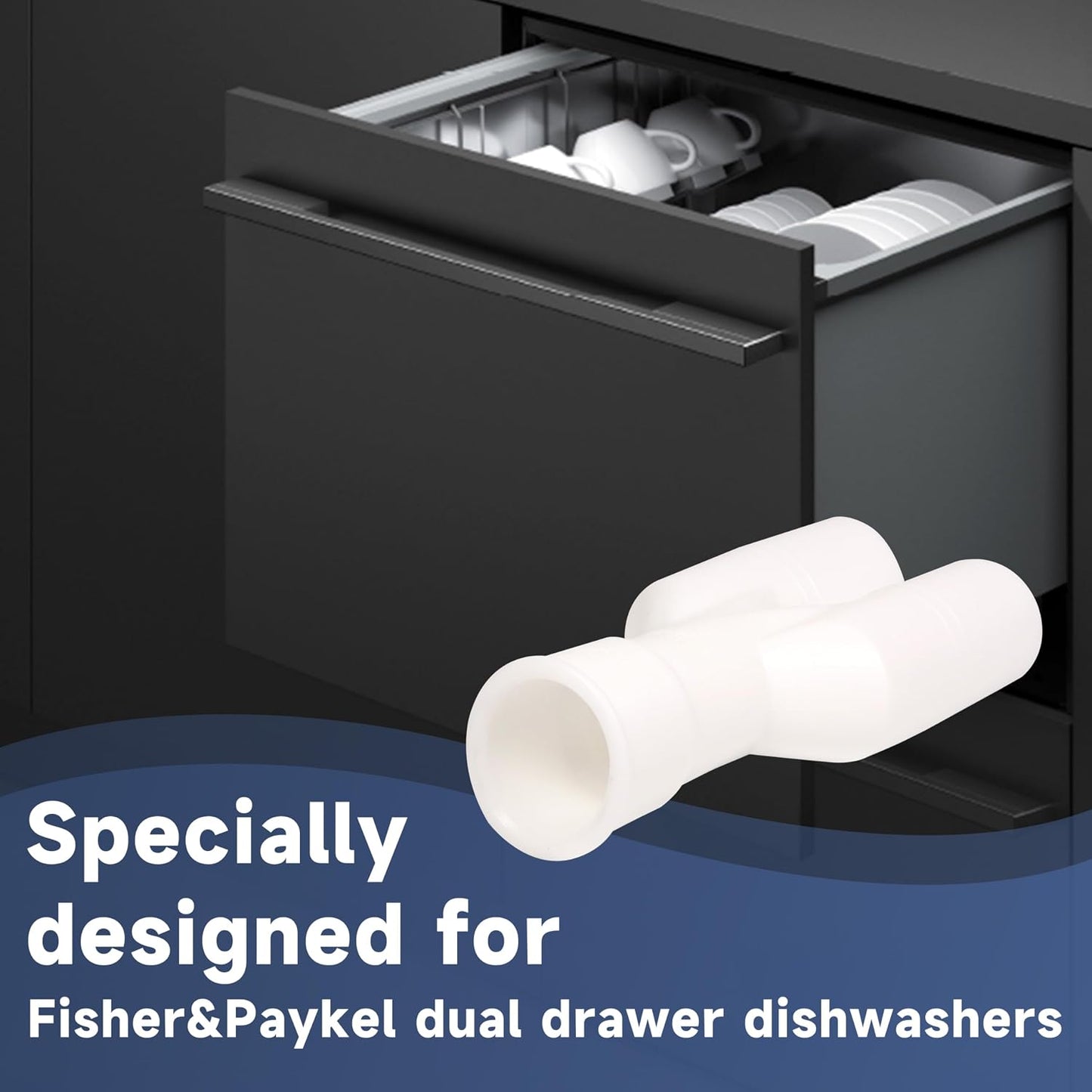 Dishwasher Drain Hose Joiner for Fisher & Paykel Dual Drawer Dishwasher Replaces 525925, FP-529872 (1PCS)
