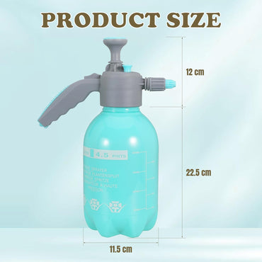2L (0.5Gal) Handheld Manual Garden Sprayer Water Mist Spray Bottle Adjustable Brass Nozzle Safety Valve Handheld Pressure Pump for Plants, Lawn Care, Home