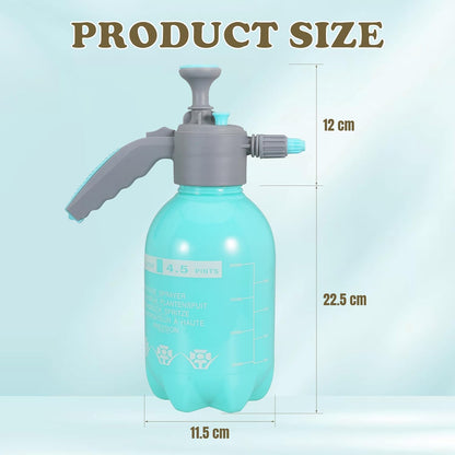 2L (0.5Gal) Handheld Manual Garden Sprayer Water Mist Spray Bottle Adjustable Brass Nozzle Safety Valve Handheld Pressure Pump for Plants, Lawn Care, Home