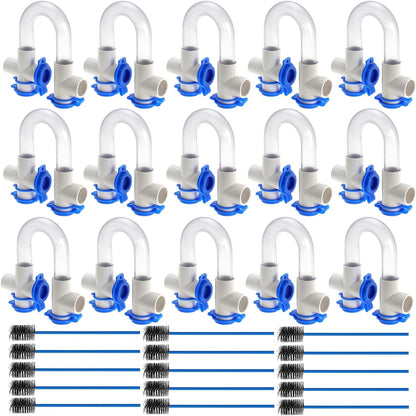 15PACK 3/4" Standard Condensate Trap U Trap for HVAC Systems, Air Conditioner with 19" Cleaning Brush