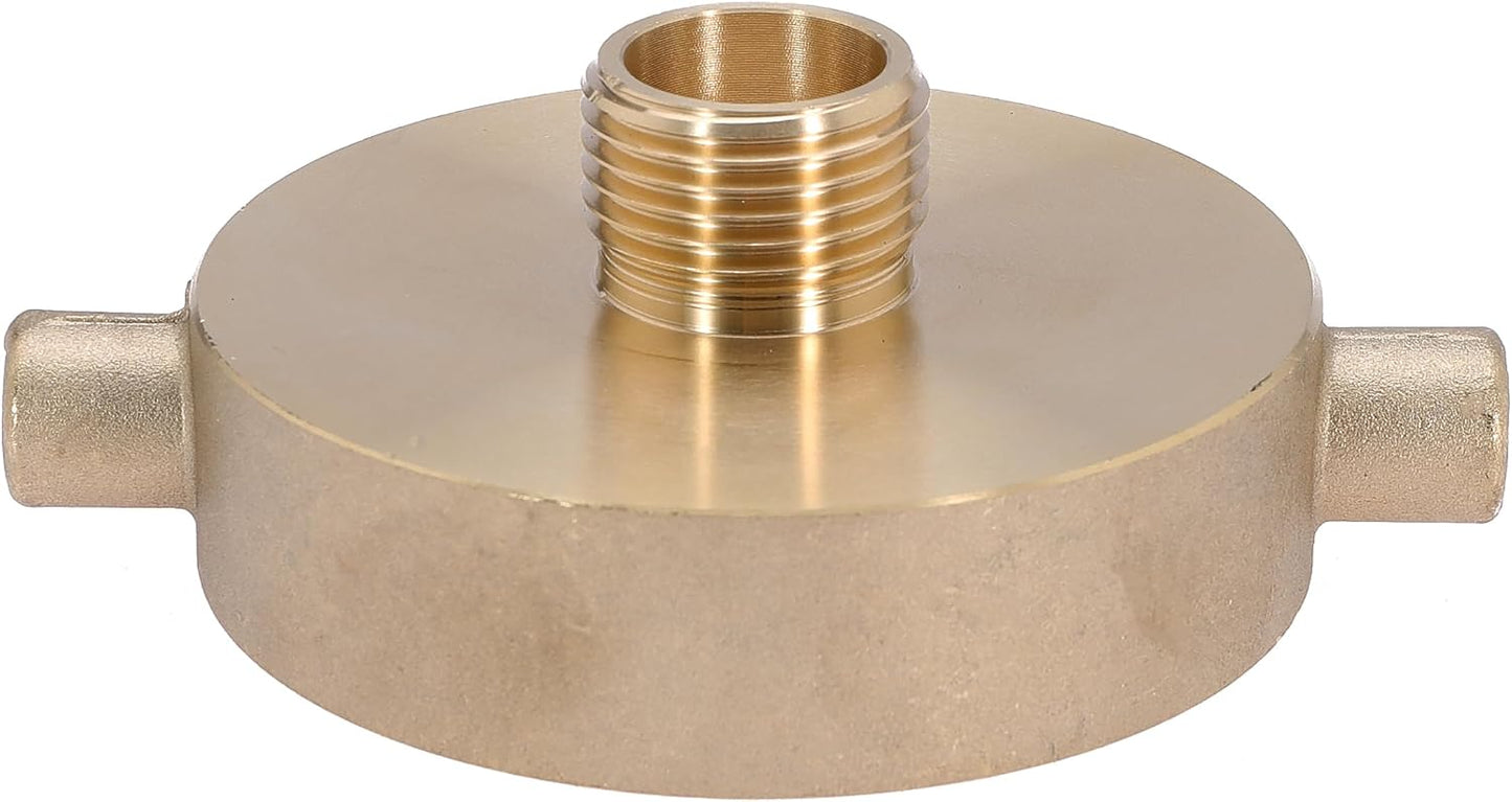 2 PCS 2-1/2" NST (NH) Female x 3/4" GHT Male Fire Hydrant Hose Adapter Brass Fire Equipment with Pin Lug for Fire Hydrants, Pipes, Hoses