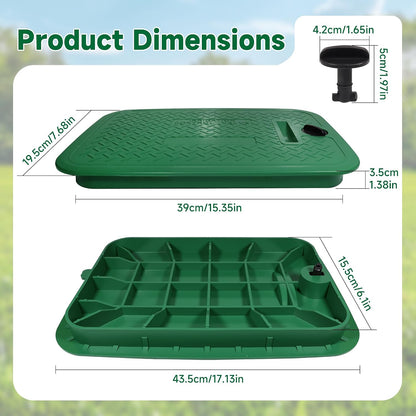 12 x 17 Inch Irrigation Valve Box Cover, Rectangular Sprinkler Valve Lids with Plug,Replacement for Irrigation Valve Box, Sprinkler Valve Box, Irrigation & Sprinkler Box (2)