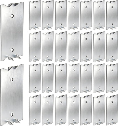 30PCS 3 x 1.5 Inch Nail Plate for Wood Studs, Metal Cable Protector Plate Safety Nail Plates with Sharp Pointed Prongs, Steel Cable Wire for Protecting Plumbing and Wiring