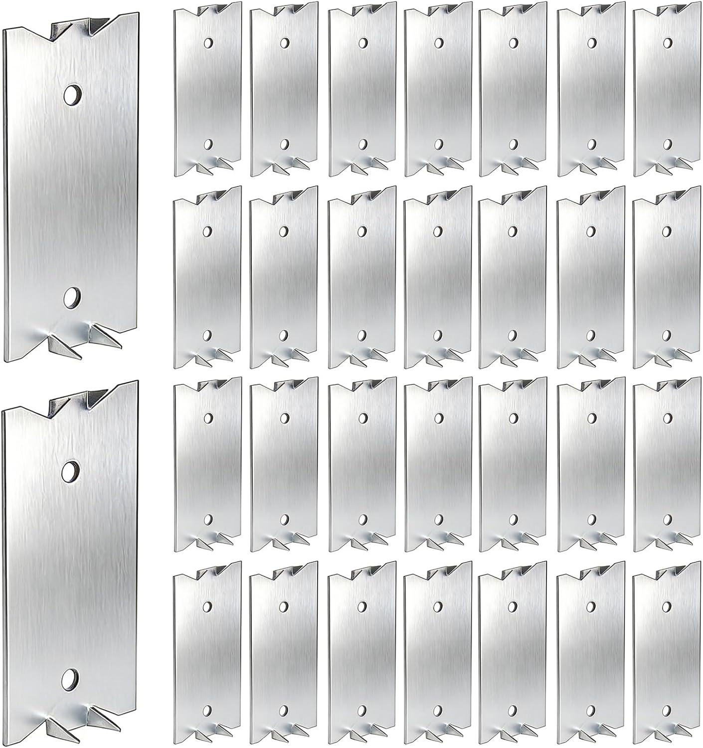 30 PCS 2.5 x 1.5 Inch Nail Plate for Wood Studs, Metal Cable Protector Plate Safety Nail Plates with Sharp Pointed Prongs, Steel Cable Wire for Protecting Plumbing and Wiring