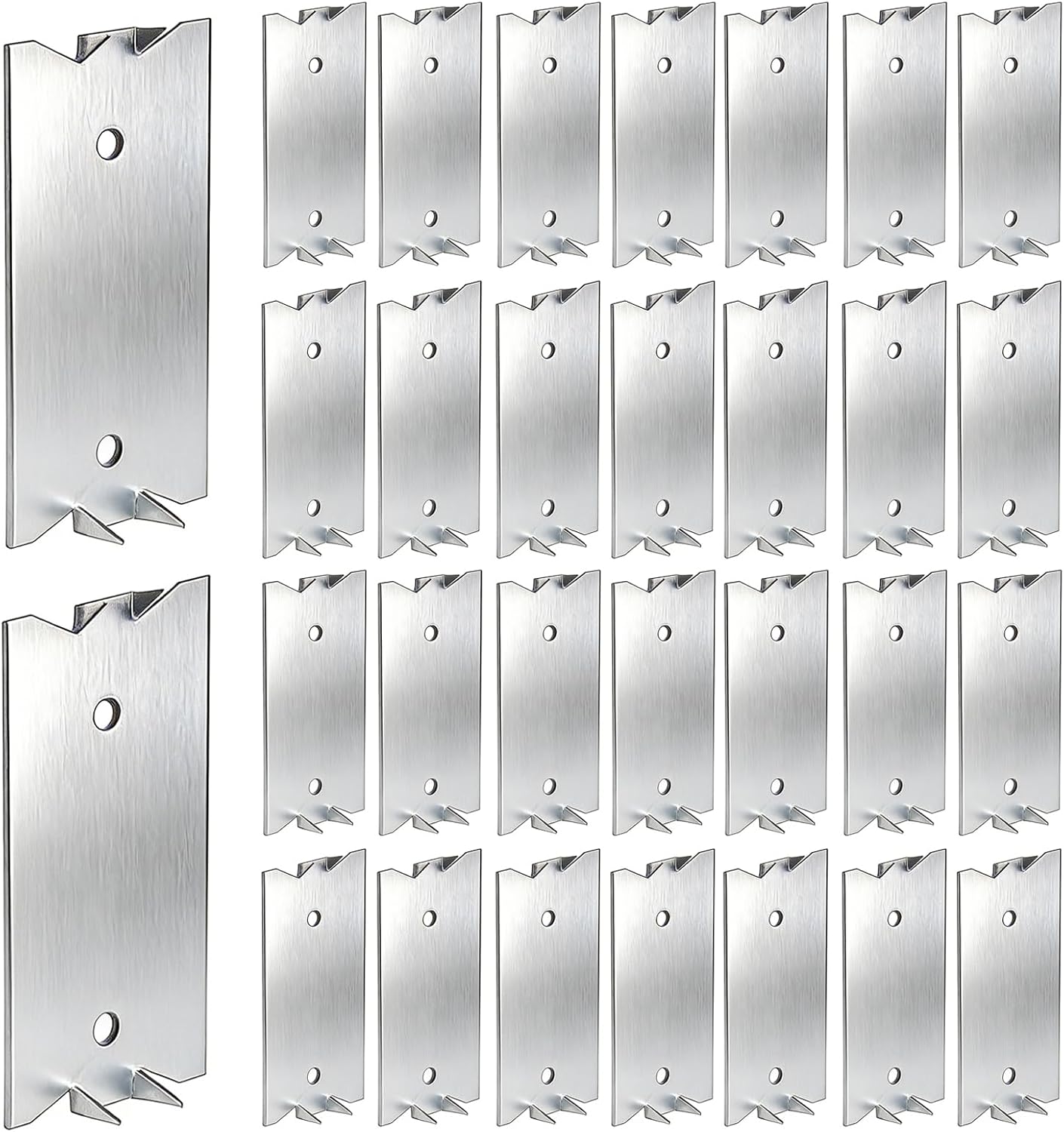 50 PCS 2.5 x 1.5 Inch Nail Plate for Wood Studs, Metal Cable Protector Plate Safety Nail Plates with Sharp Pointed Prongs, Steel Cable Wire for Protecting Plumbing and Wiring