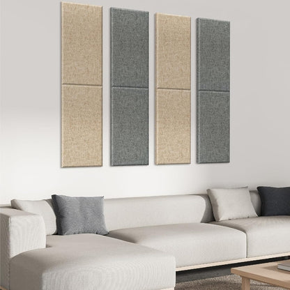 4 Pack Fiberglass Acoustic Wall Panels Fabric Wrapped 11.8'' x 23.6'' Khaki
