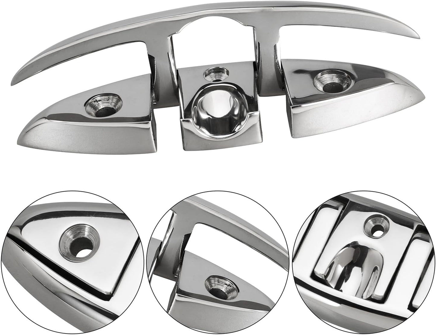 316 Stainless Steel Boat Folding Cleats Flip-up Dock Cleat with Screws Marine Dock Rope Cleats Compatible with Kayak Yacht Pontoon Boat