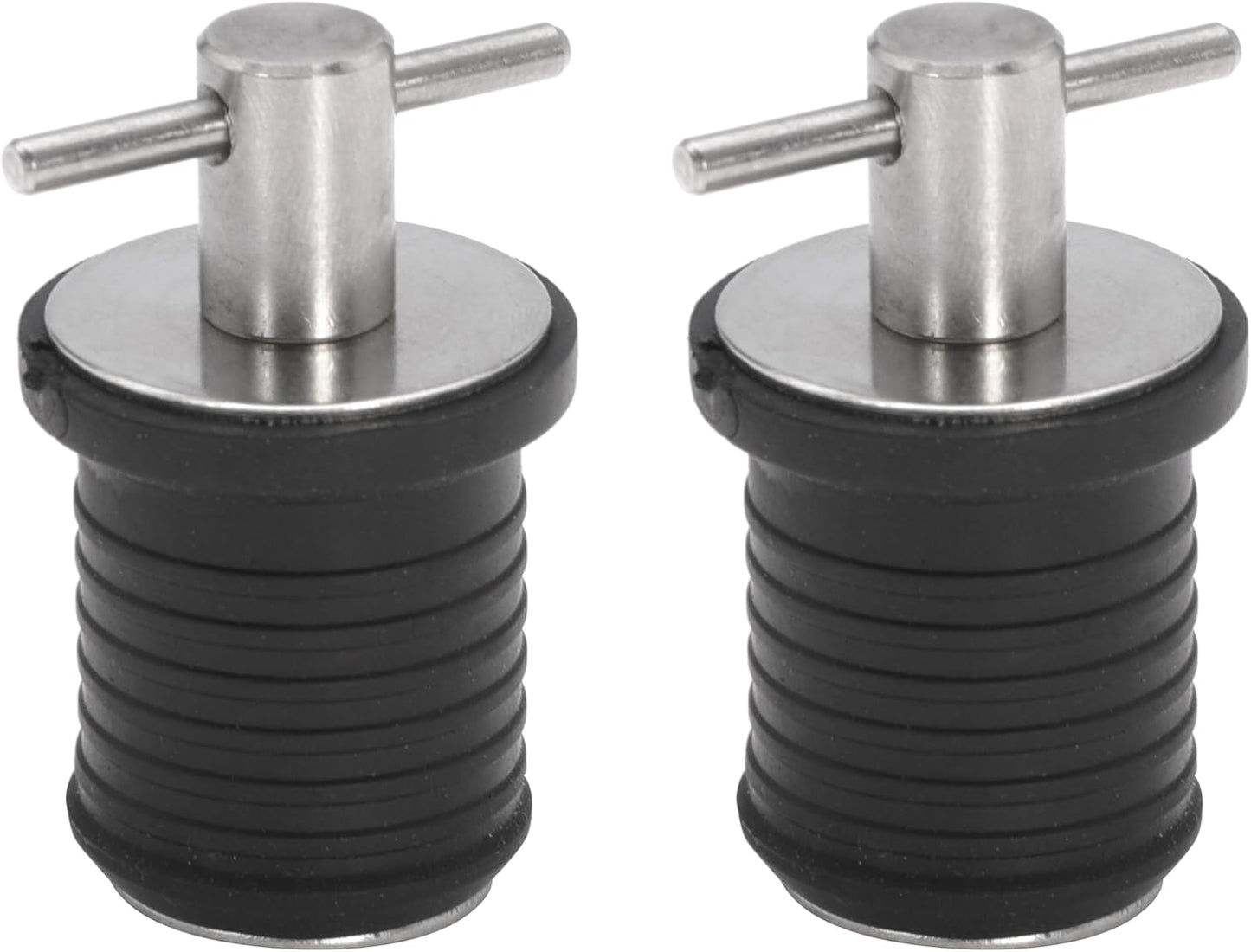 2 Pcs T-Handle Boat Plug Brass/Stainless Steel Boat Drain Plug Snap Handle Plug Rubber Drain Plug for Boat Marine