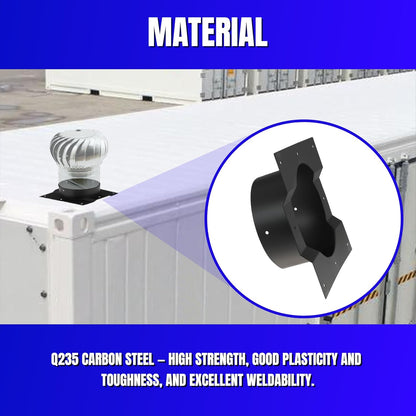 8 Inch Shipping Container Roof Vent Adapter 8" for Whirlybird Turbines, Round Chimney Caps and Corrugated Roof Window Vents, 2 Pack, Black