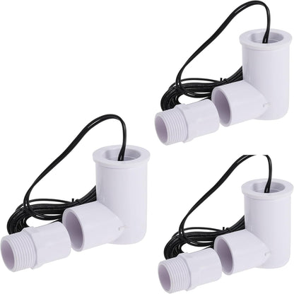 3PACK SS2 Float Switch with 3/4 Inch Adaptor and 6FT Wire Water Float Switch for HVAC Drain Pan Condensate Outlet