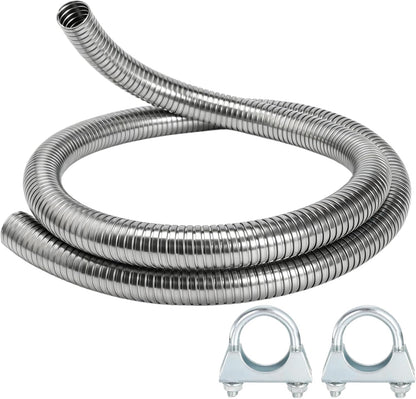 Exhaust Flex Pipe 1.25" ID x 16.5" L, Exhaust Hose Tubing with 2pc 1.25" Clamps