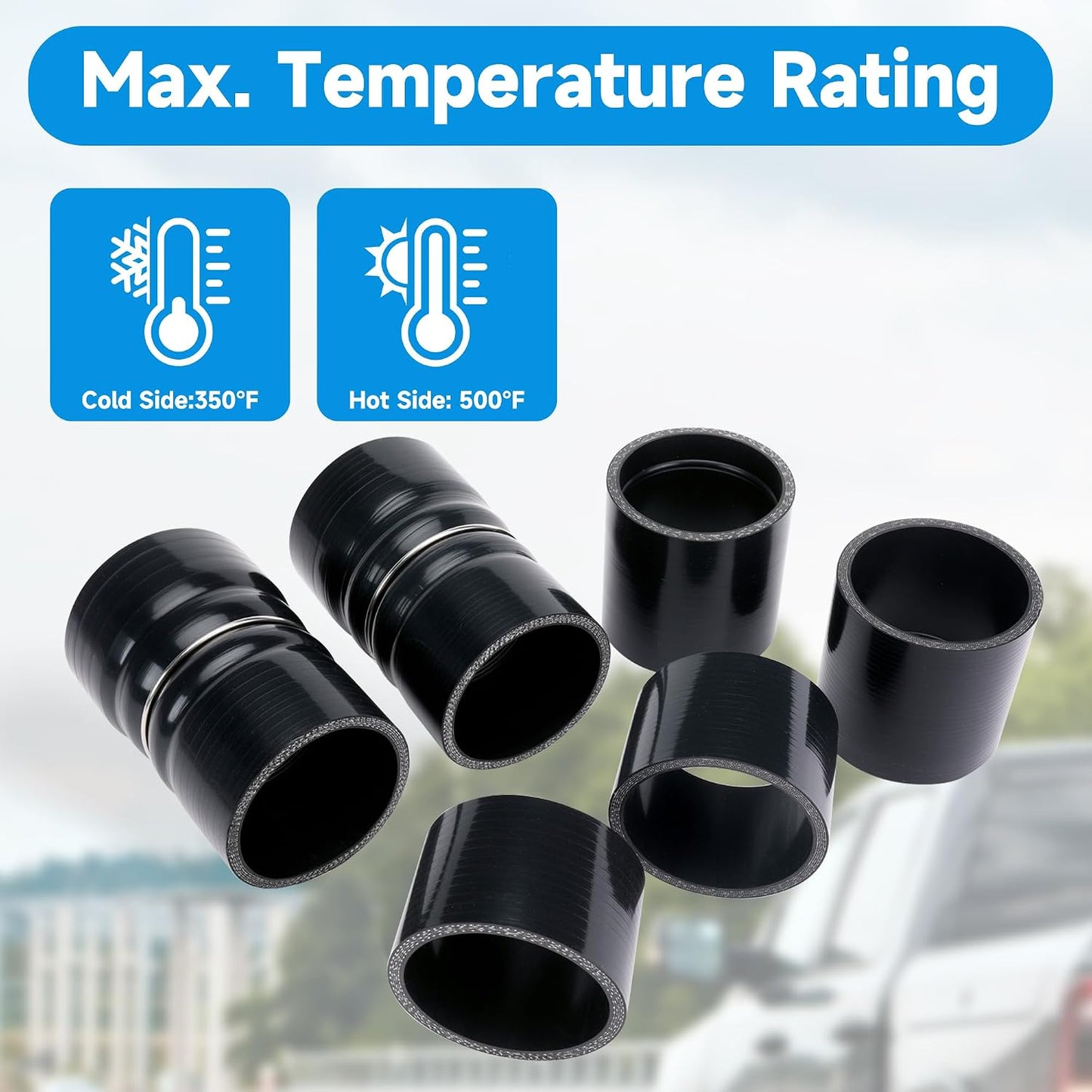 7.3 Silicone Hose Boots Kit for Ford Late 1999-2003 F250 F350 F450 Superduty 7.3L Engines with Clamps